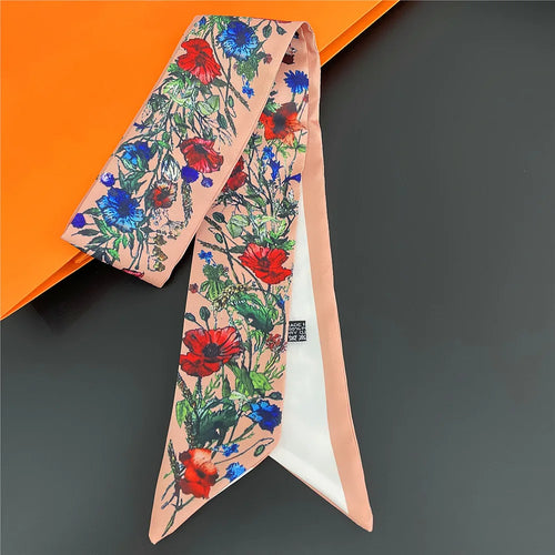 2024 New Luxury Brand Scarf Tarot Women Scarf Bag Hair Skinny Silk