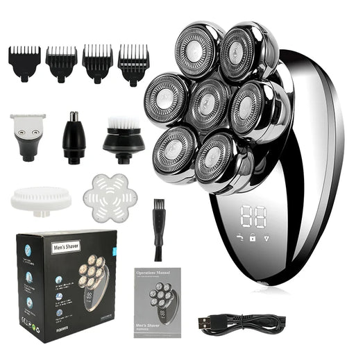 Men 7D Floating Men Electric Shaver Wet Dry Beard Hair Trimmer