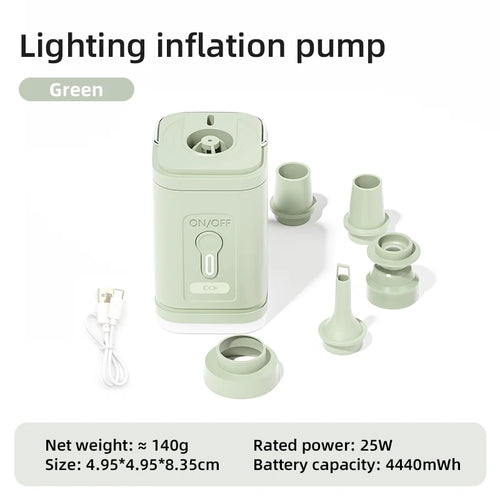 3 in 1 Electric Air Pump with Lights Mini Wireless Air Compressor USB