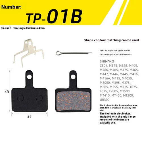 1Pair Semi-Metal Bicycle Hydraulic Disc Brake Pad MTB Mountain Bike