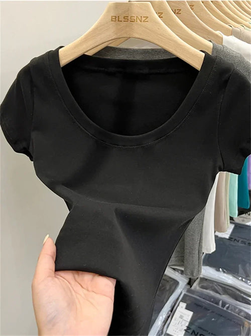 Summer Top Sexy T Shirt Women T-Shirt Korean Style Woman Clothes Slim