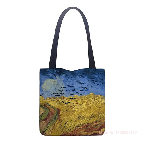 New Van Gogh Oil Painting Tote Bag Retro Art Fashion Travel Bag Women