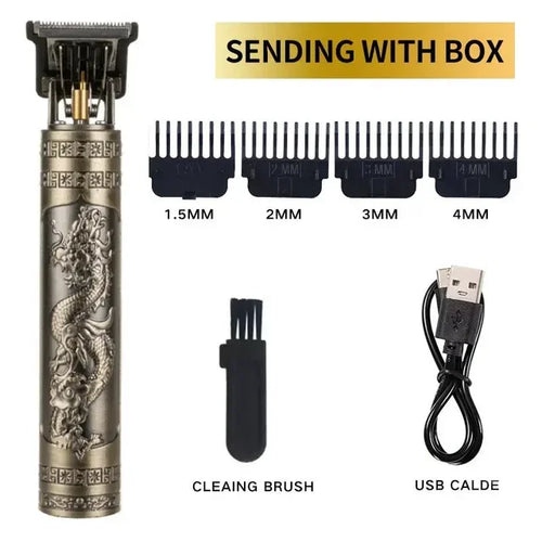 Professional T9 Vintage Electric Rechargeable Hair Clipper Machine