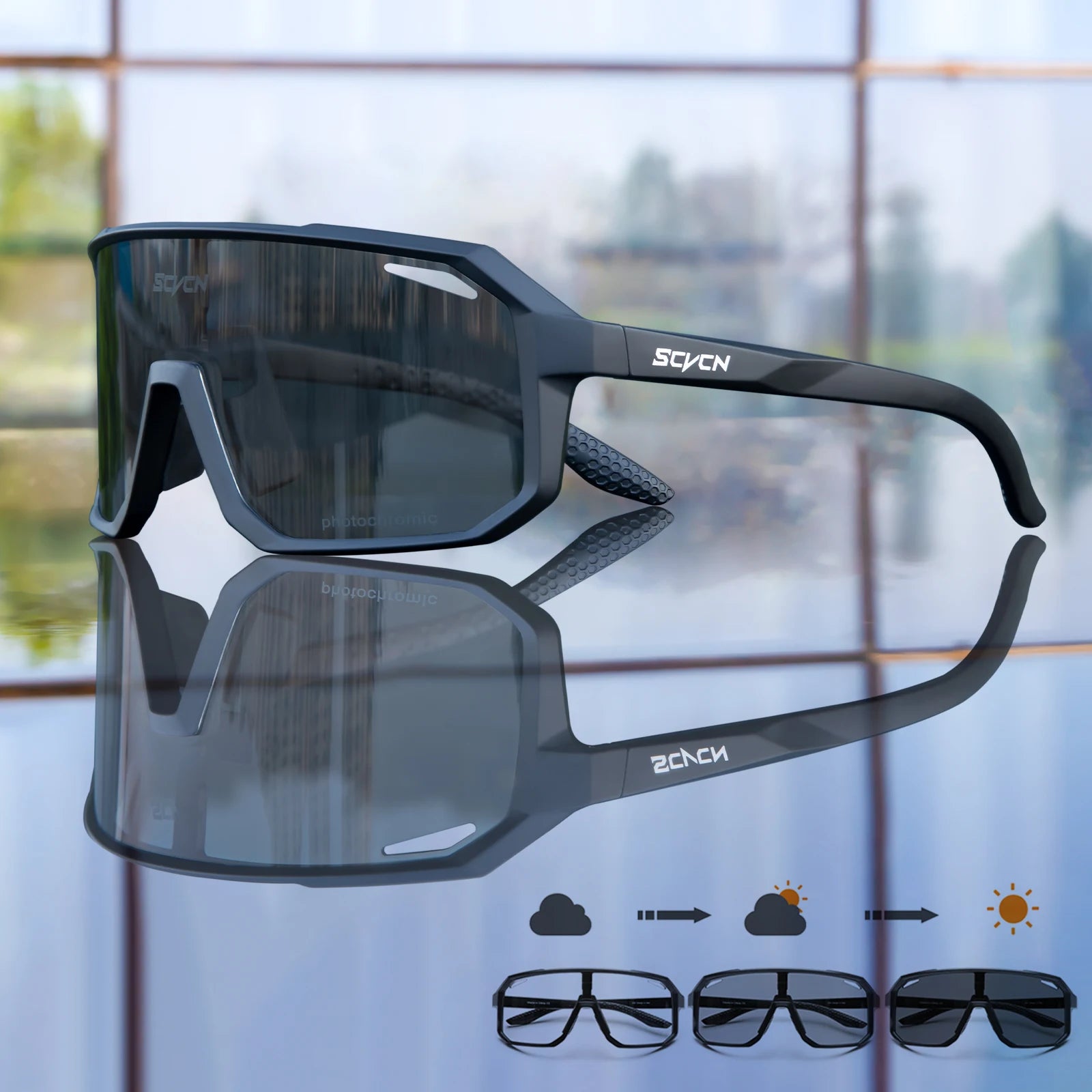 SCVCN Cycling Sunglasses Photochromic Glasses for Men Sun Mountain