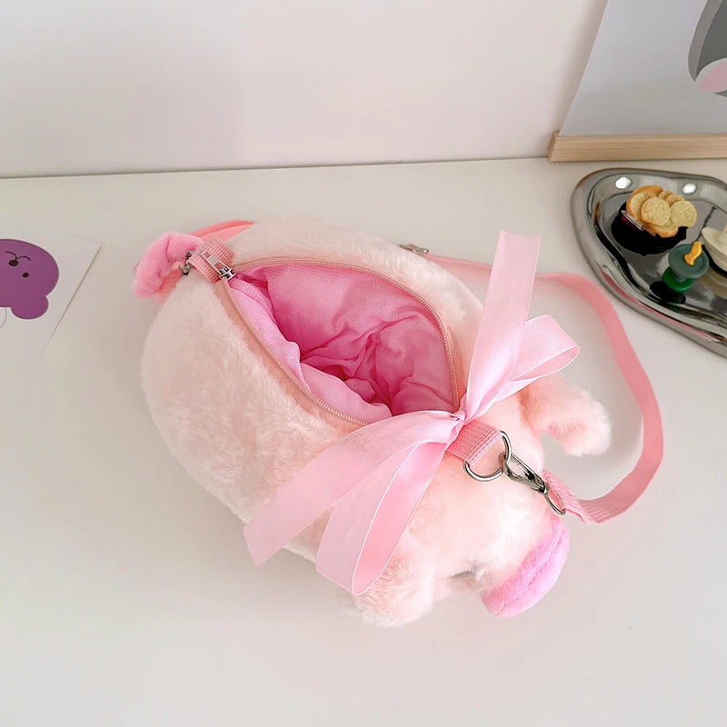 Piglet Plush Bag for Girl Korean Version Large Capacity Lady Shoulder