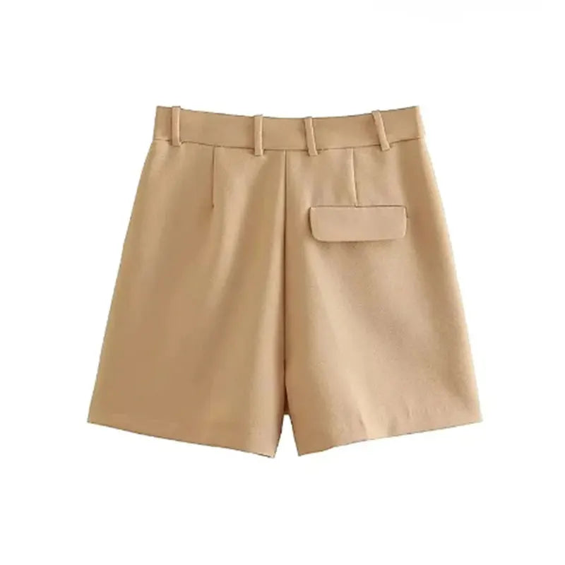 Mooyufon Women Fashion Side Pockets Front Darts Bermuda Shorts Vintage