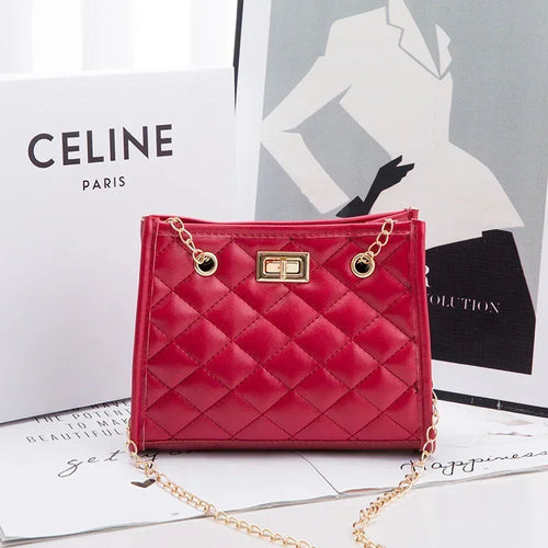 Women's Tote Bags, Handbag with Chains, Diamond Lattice Underarm