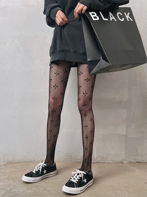 Woman Girls Gothic Cartoon Fishnet Stockings Snake Kuromies Skull