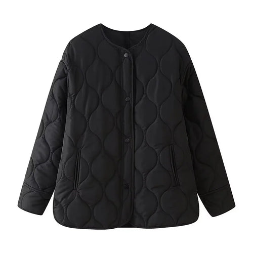MUJER 2025 Quilted Jacket Women Parkas Long Sleeve Padded Coat Woman