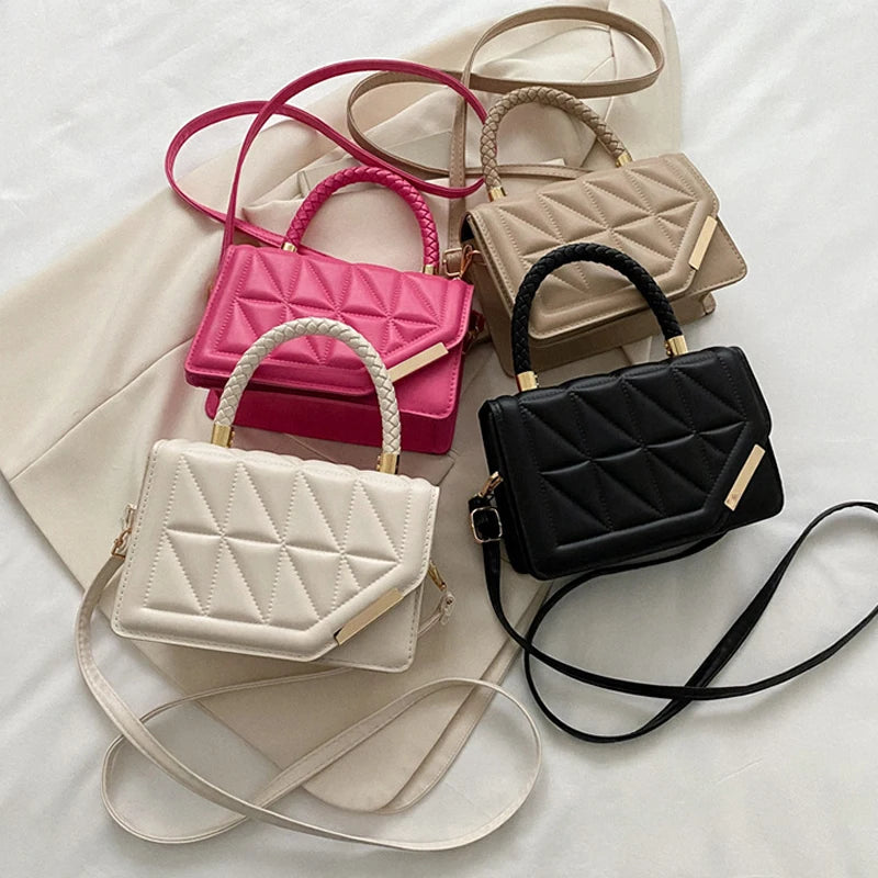 2024 New Fashion Shoulder Bag Plaid PU Leather Ladies Handbags