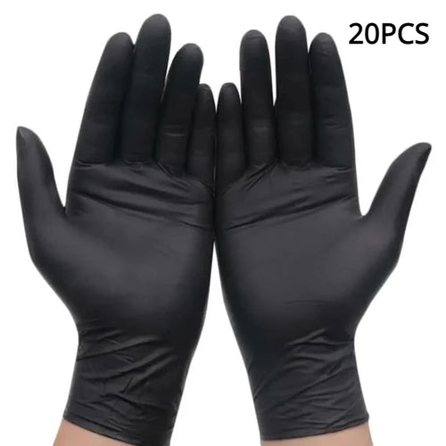 50/20PCS Disposable Black Nitrile Gloves Latex Free Waterproof Durable