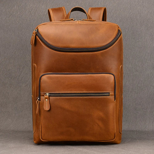 Luufan Men's Backpack Genuine Leather 15 Inch Business Laptop Daypack