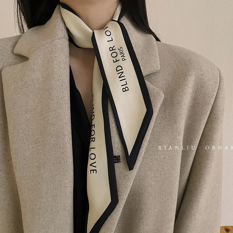 2024 New Luxury Brand Scarf Tarot Women Scarf Bag Hair Skinny Silk