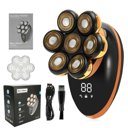 Men 7D Floating Men Electric Shaver Wet Dry Beard Hair Trimmer