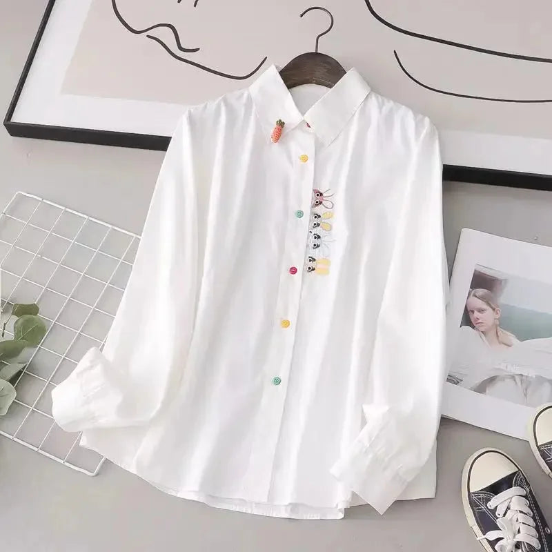 Women Spring Autumn Style Blouses Shirts Lady Casual Long Sleeve