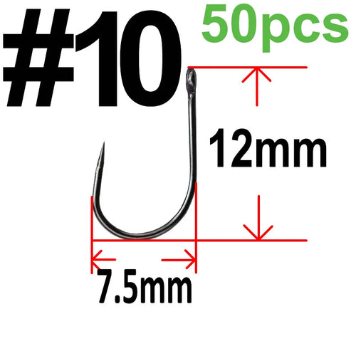 50 pcs Non-barb barbless Circle Carp Fishing Hooks with Hole Size 2 4