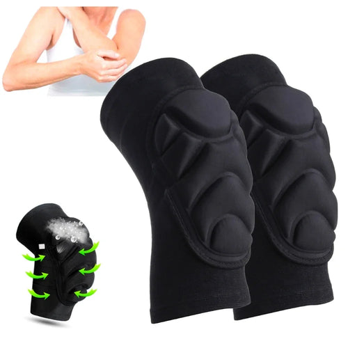 1Pair Thick Sponge Knee Pads Elbow Compression Sleeves Guard Collision
