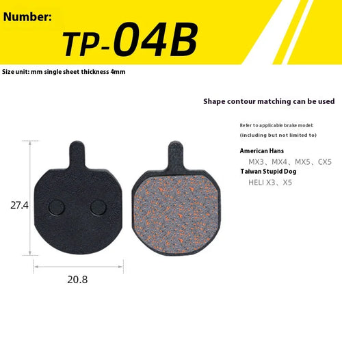 1Pair Semi-Metal Bicycle Hydraulic Disc Brake Pad MTB Mountain Bike