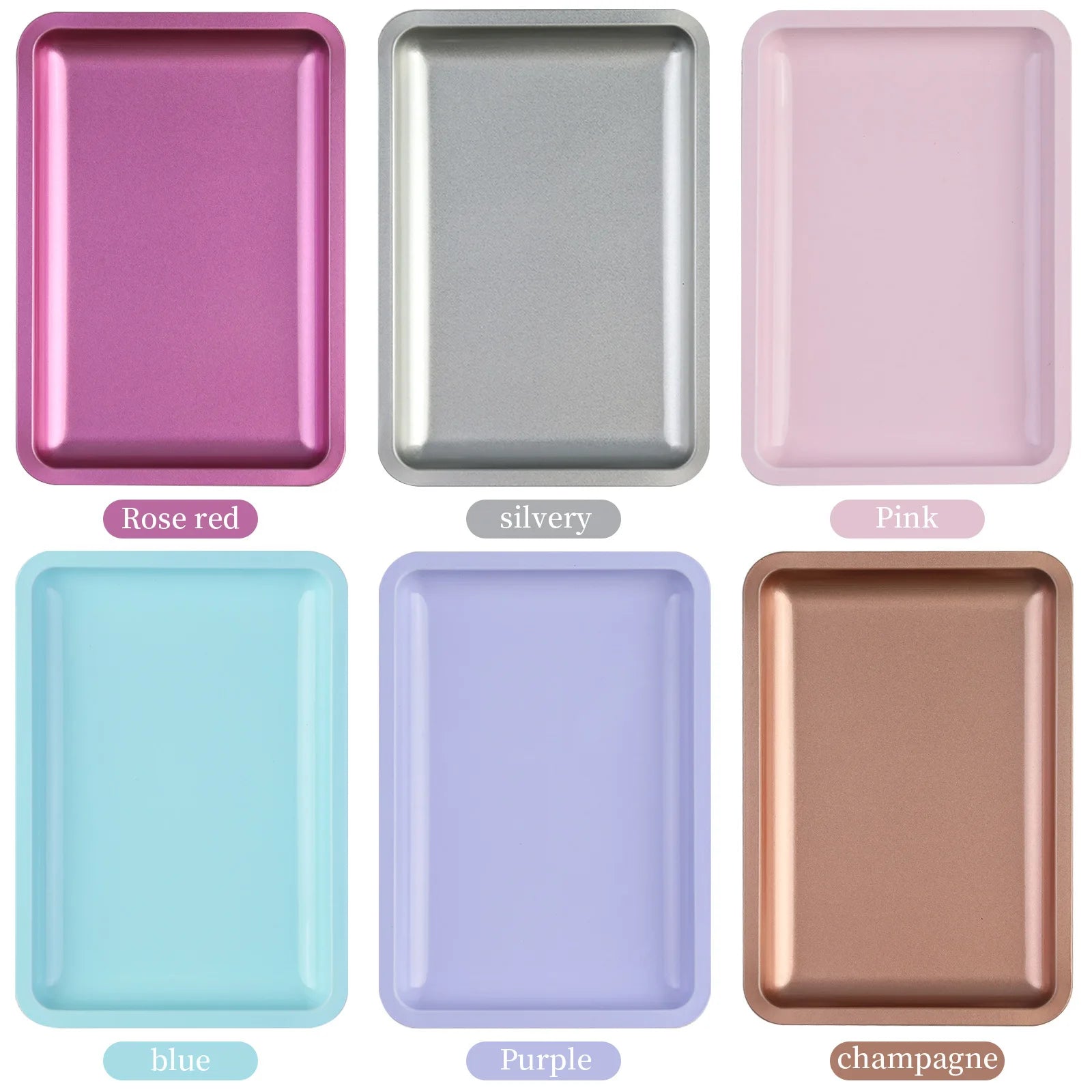 1PC Square Stainless Steel Cosmetic Storage Tray Nail Art Manicure