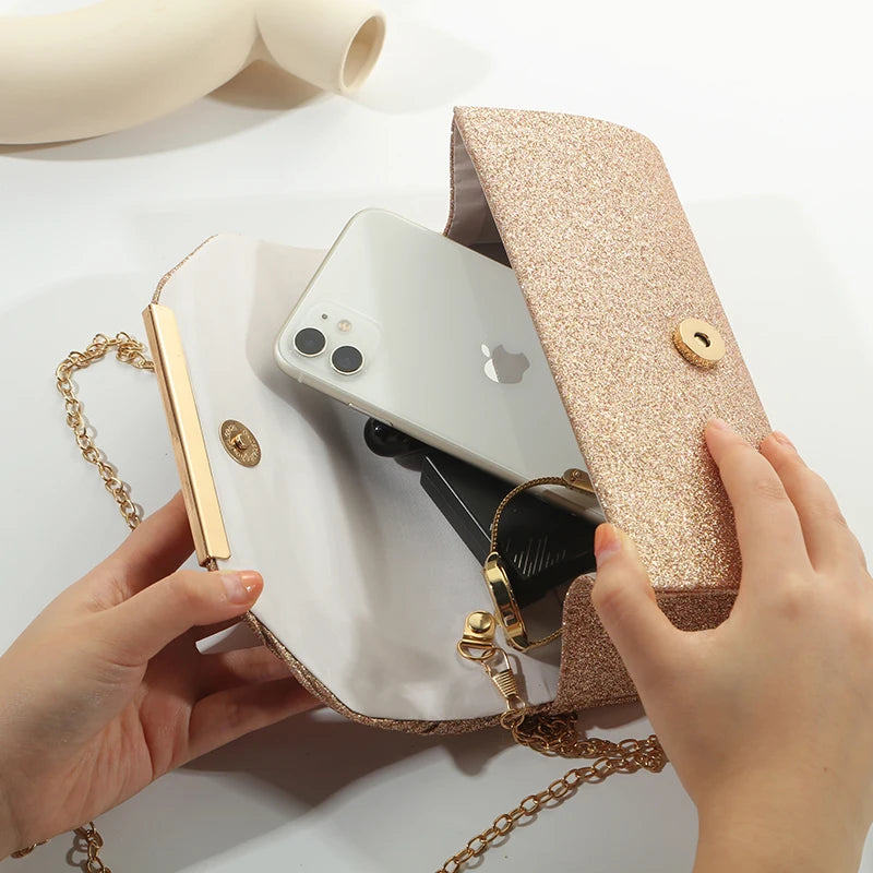 Fashion Elegant Clutch Bag New 2023 Hot Selling Chain Dinner Bag Bride