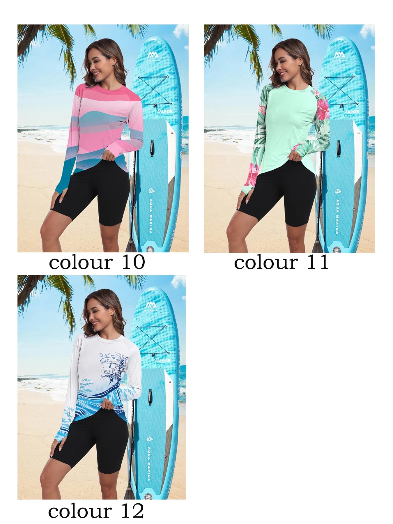 Women's UPF 50+ Sun Shirts Long Sleeve UV Protection Rash Guard