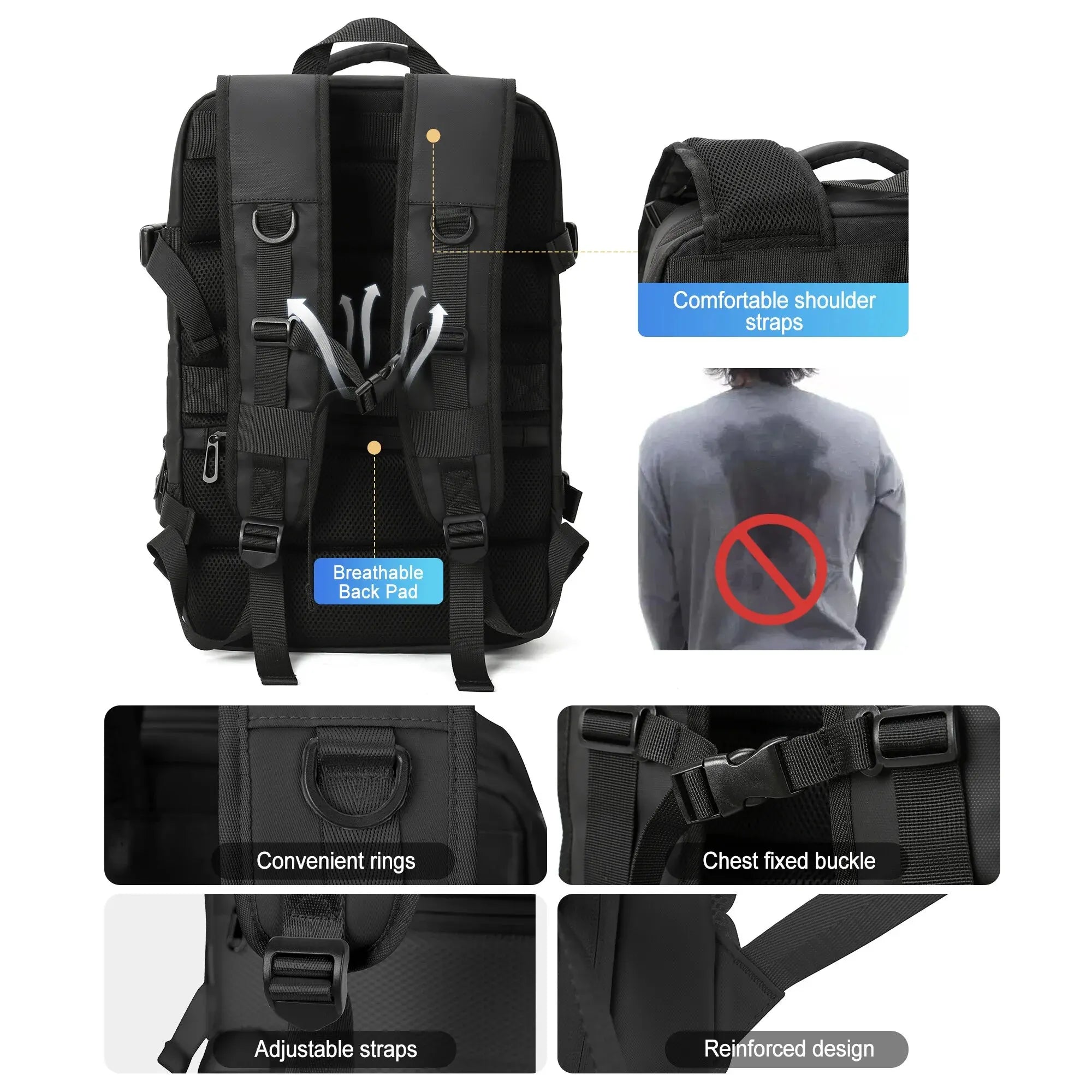 Likros Men Backpack Business Travel Backpack Carry on Waterproof