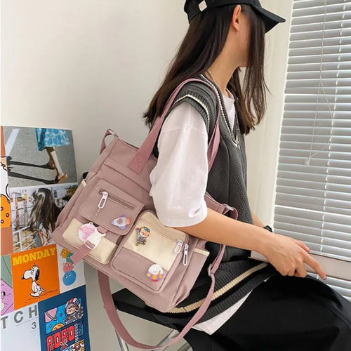 Waterproof Canvas Women Handbags Shoulder Bag Nylon Ladies Messenger
