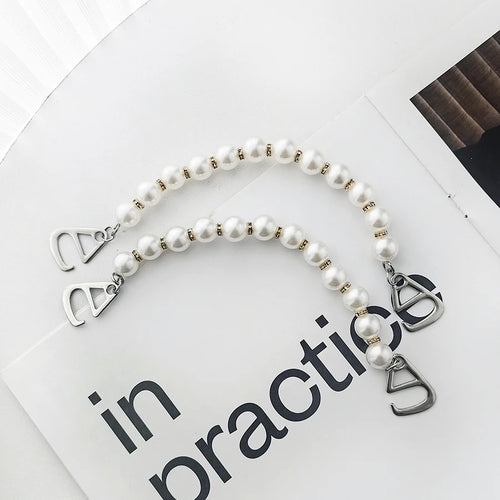 2 Pieces Sparkling Faux Pearl Decoration Chain Suitable For Crocs Bogg