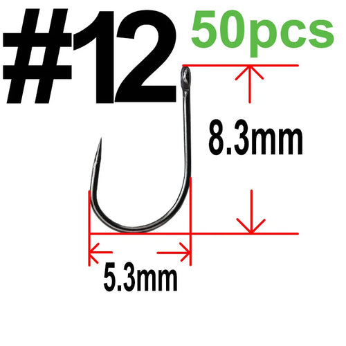 50 pcs Non-barb barbless Circle Carp Fishing Hooks with Hole Size 2 4