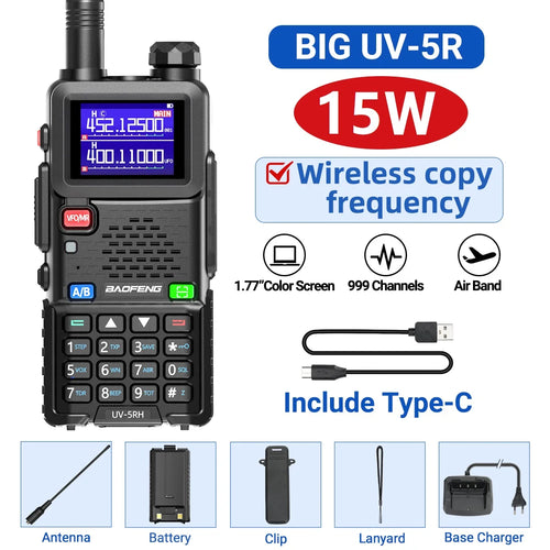 UV 5RH Pro Max 15W Air Band Walkie Talkie Long Range Wirless Copy