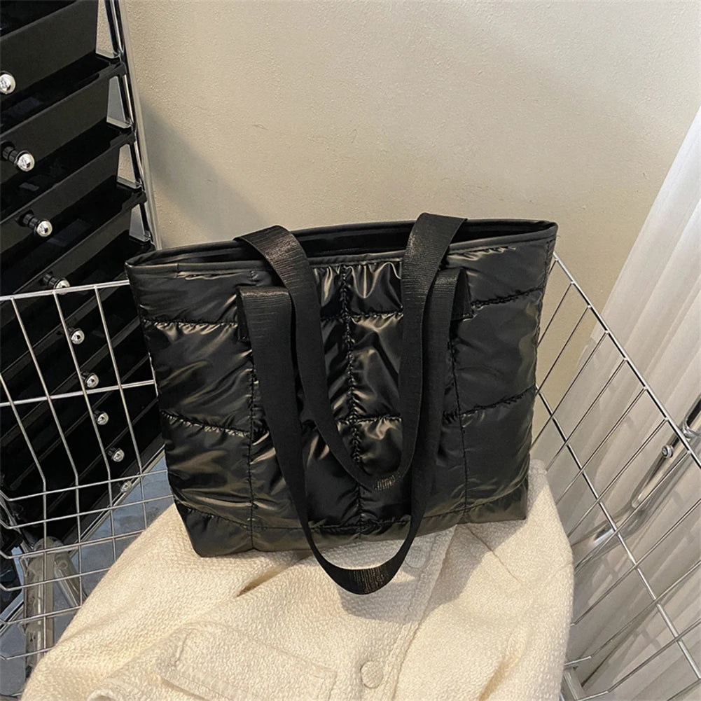 Fashion Ladies Tote Handbags Large Capacity Cotton Padded Shopping Bag