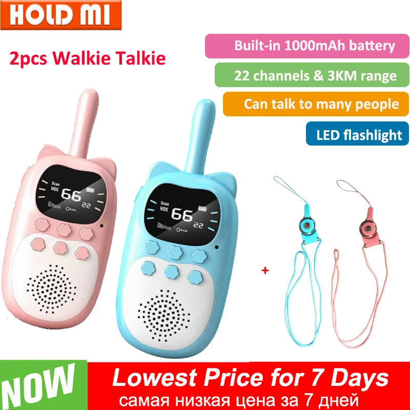 New Walkie Talkie 2pcs Kids Long Distance Electronic Toys Children