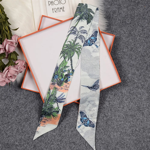 2024 New Luxury Brand Scarf Tarot Women Scarf Bag Hair Skinny Silk