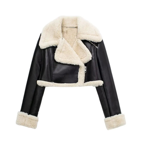 Willshela Women Fashion Solid Front Zipper Jackets Vintage Lapel Neck