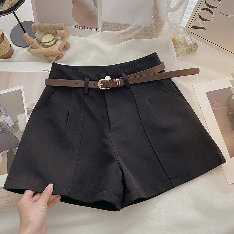 2025 Spring Summer New Shorts Fashion Women A-Line Loose Pocket Korean
