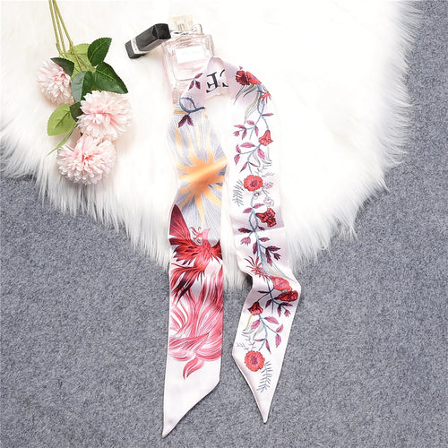 2024 New Luxury Brand Scarf Tarot Women Scarf Bag Hair Skinny Silk