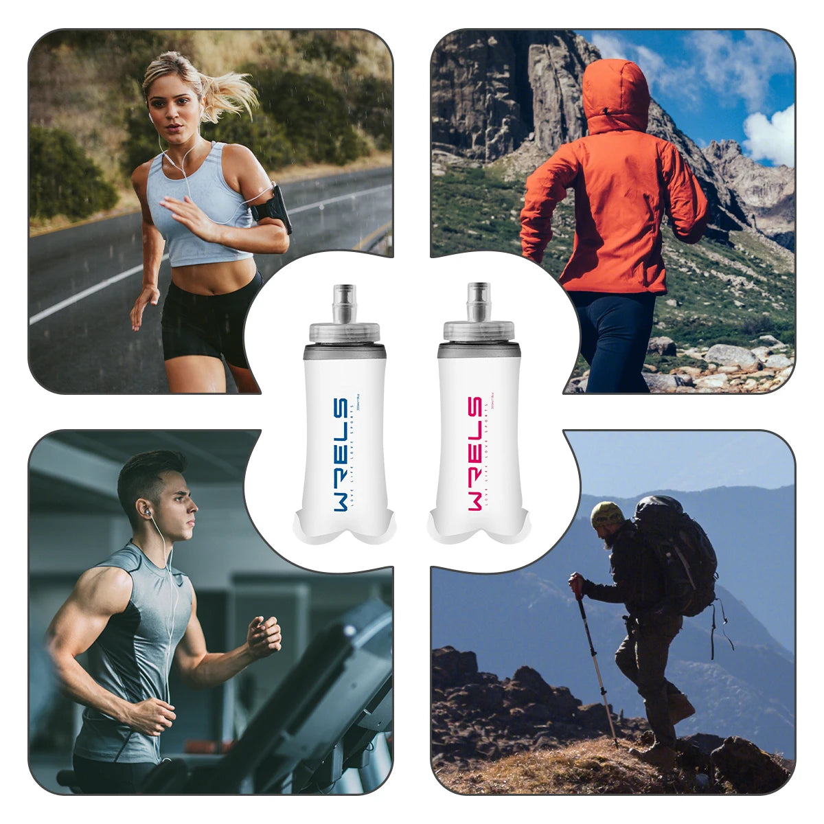 1pc New Large Caliber Soft Water Bottle Collapsible Convenient Sports