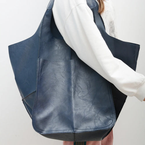 Rretro Handmade Big Beach Tote Bag High Capacity Zipper Shoulder Solid