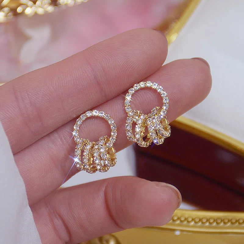 2PC Simple and Fashionable U-shaped Earrings Exquisite Women's Daily