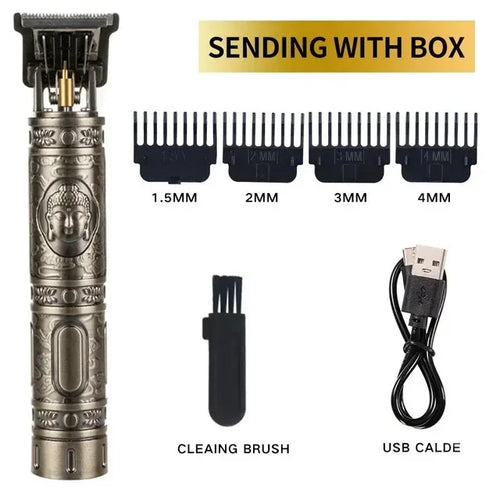 Professional T9 Vintage Electric Rechargeable Hair Clipper Machine