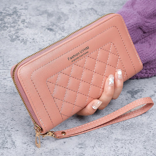 2024 new ladies purse long Joker zipper clutch bag embroidered fashion