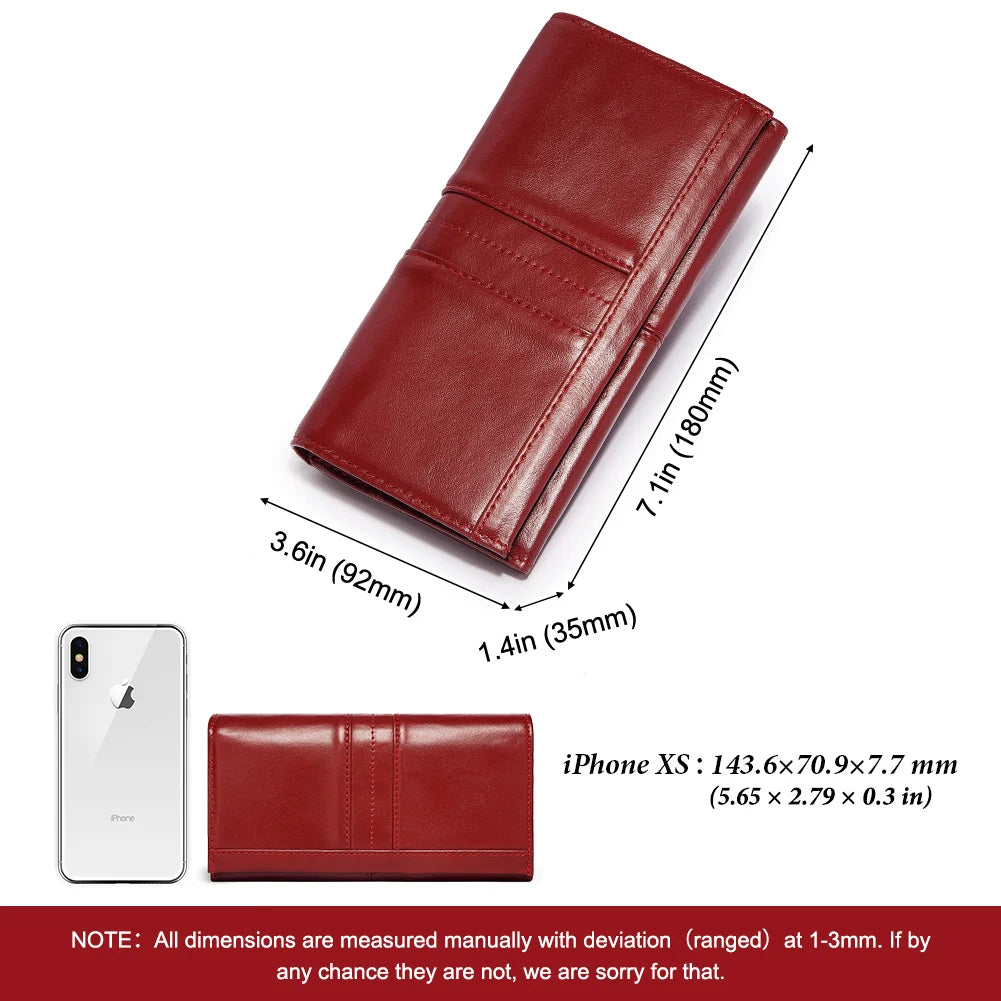 Women's Clutch Bag Genuine Leather Wallets Fashion Female Cell Phone