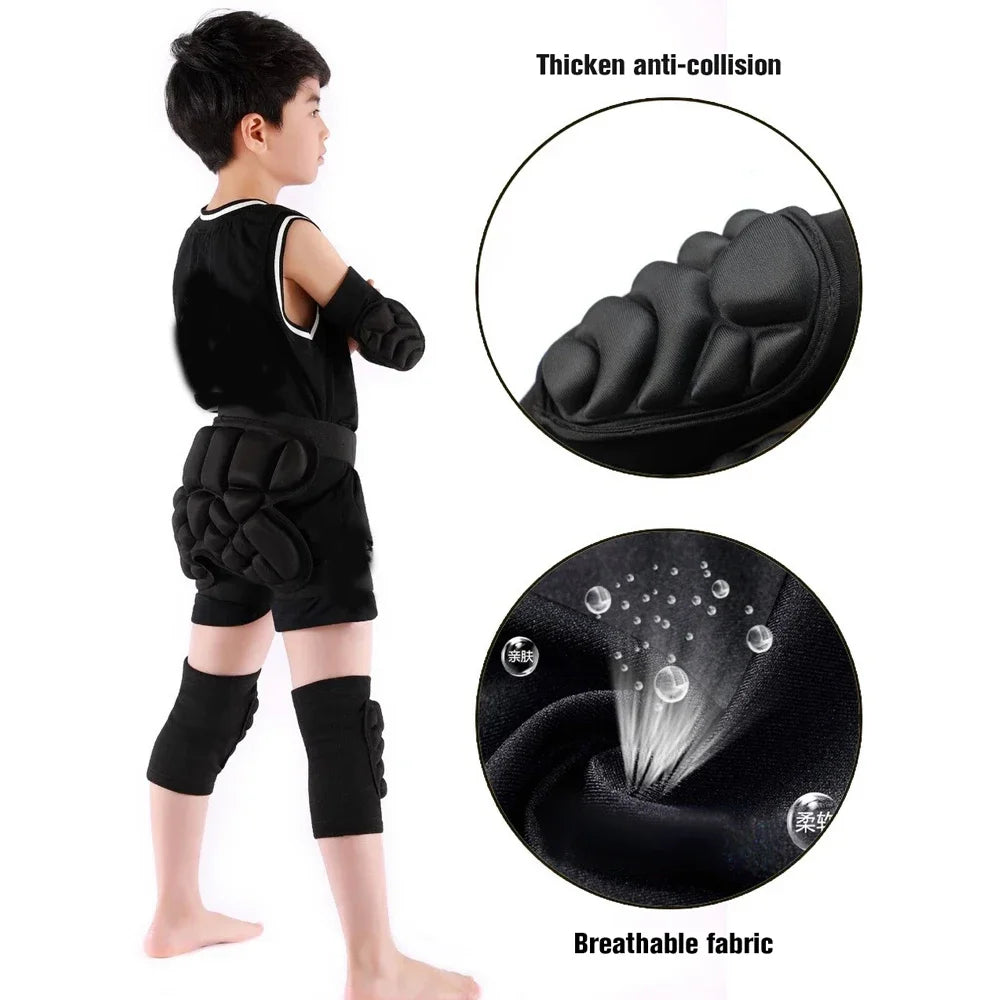 1Pair Kids Child Youth Thick Sponge Knee Pads Elbow Sleeves Guard