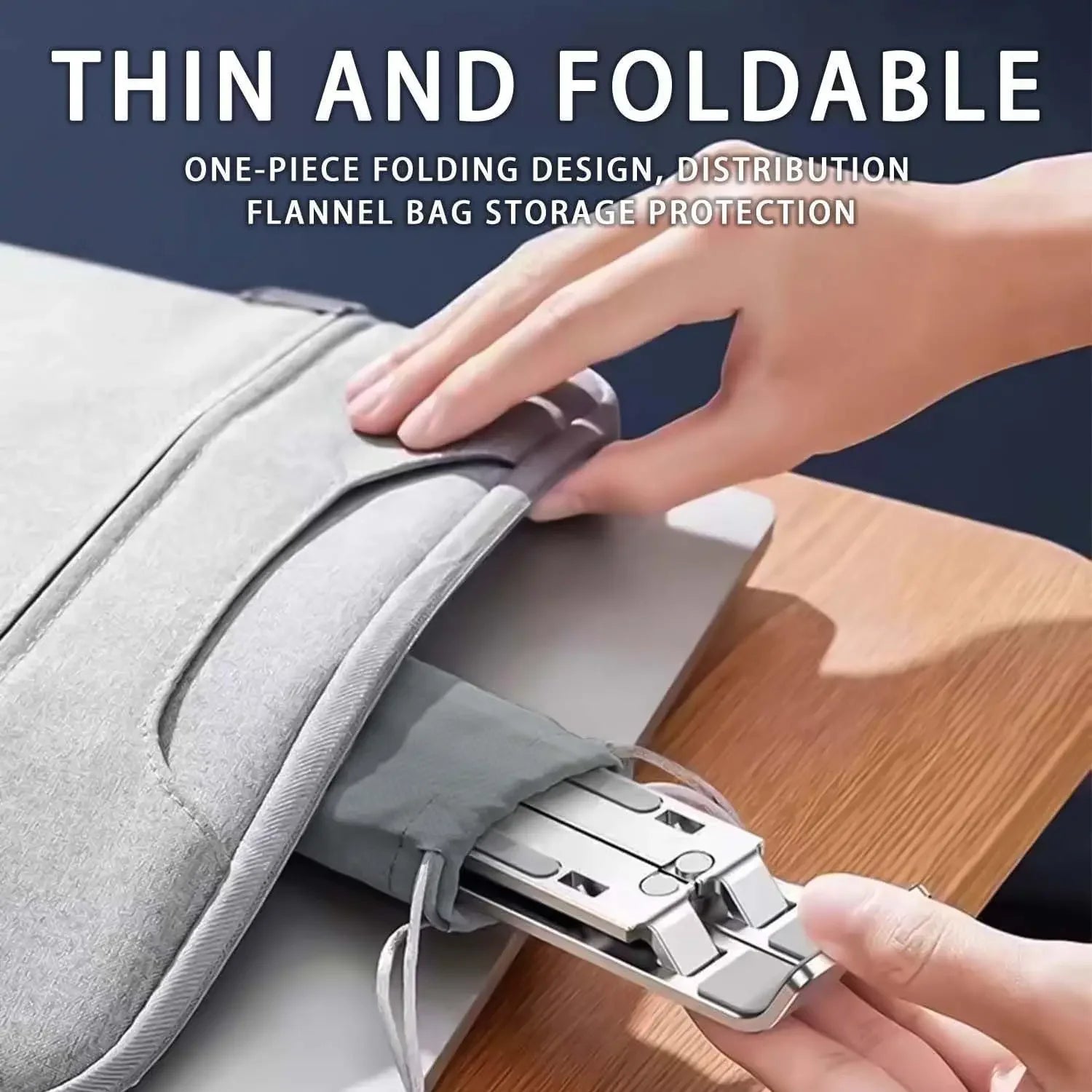 Adjustable Aluminum Laptop Stand - 6-Level Height, Foldable & Portable