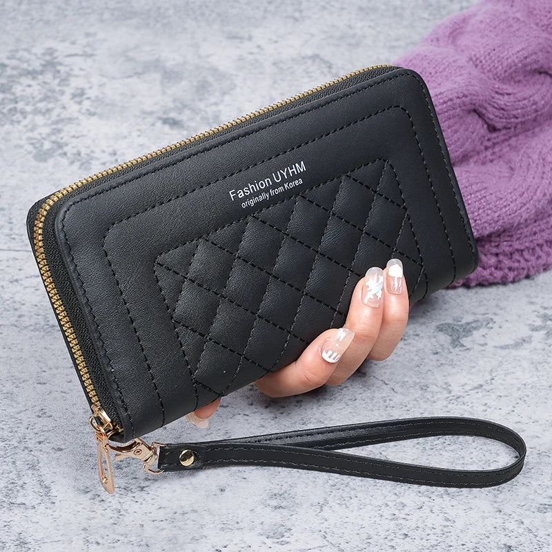2024 new ladies purse long Joker zipper clutch bag embroidered fashion