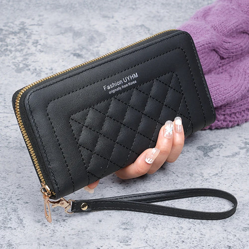 2024 new ladies purse long Joker zipper clutch bag embroidered fashion