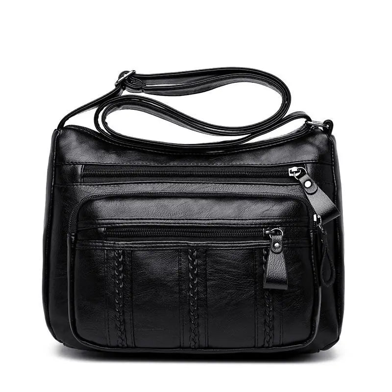Women's bag Pu multilayered soft leather ladies fashion simple