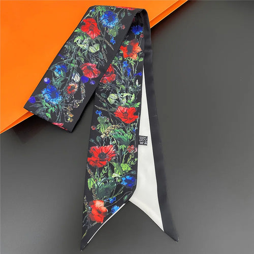 2024 New Luxury Brand Scarf Tarot Women Scarf Bag Hair Skinny Silk