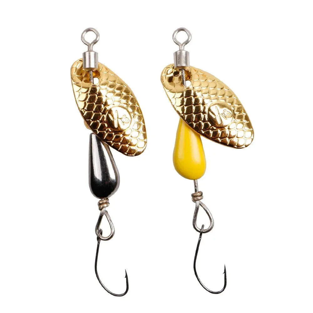 2Pcs Spinner Spoon Metal Bait Fishing Lure 5.5cm/2.8g Sequins Long