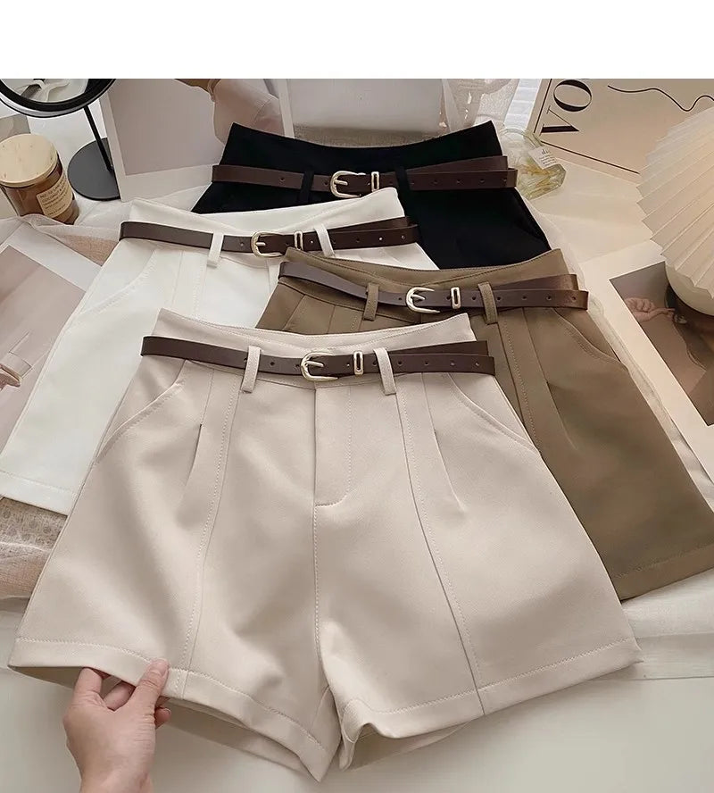 2025 Spring Summer New Shorts Fashion Women A-Line Loose Pocket Korean